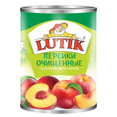 Персики очищенные половинками Lutik в сиропе 425 мл Лютик