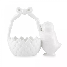 Конфетница Decor de table цыпленок керамика белая 14х15,4 см