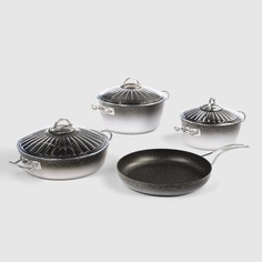 Набор посуды Kitchenstar Granite чёрный, серебристый 7 предметов