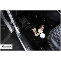 Комплект ковриков в салон ELEMENT 3D2065210 для Hyundai Solaris, Honda Element 2017-2019 г., 4 шт. черный 4