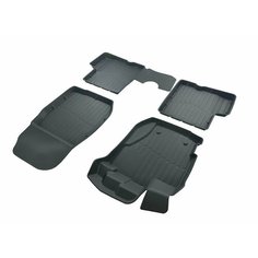 Резиновые 3D LUX коврики в салон SRTK для Nissan Terrano [2014-2022]