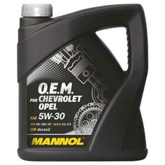 Синтетическое моторное масло Mannol 7701 O.E.M. for Chevrolet Opel 5W-30, 4 л, 1 шт.