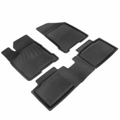 Коврики в салон для Lada Vesta SD/SW/SW Cross (2015- Н. В.) PREMIUM, резина, с перемычкой 4 шт Atoll Group