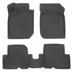 Коврики салона для Renault Duster 4WD (2010- 2021) PREMIUM резина с перемычкой 4 шт Atoll Group