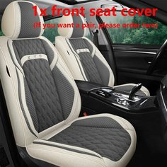Чехол льняной для сиденья автомобиля, чехол для Jetta, Volkswagen, VW Polo, 9N, Sedan, 6R, Touareg, Passat b5, b6, b8, Golf 7, Tiguan, автомобильные аксессуары, 1 шт, Beige Grey Front Sogloty