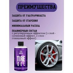 Чернитель резины шин гель-кондиционер Chemical Russian Tire Gel, 500мл