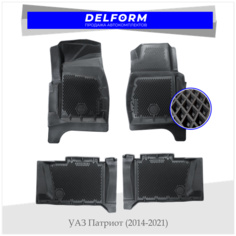 Коврик салона УАЗ Патриот МКПП (2014-2021) EVA 3D Premium Delform