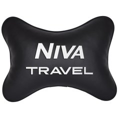 Подушка на подголовник автомобильная черная экокожа LADA NIVA TRAVEL Vital Technologies