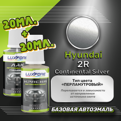 Luxfore подкраска для царапин и сколов Hyundai 2R Continental Silver 20 мл + лак 20 мл комплект