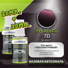 Luxfore подкраска для царапин и сколов Hyundai 7D Violet 20 мл + лак 20 мл комплект