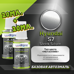 Luxfore подкраска для царапин и сколов Hyundai S7 Sleek Silver 20 мл + лак 20 мл комплект