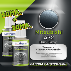 Luxfore подкраска для царапин и сколов Mitsubishi A72 Dark Gray 20 мл + лак 20 мл комплект