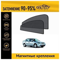 Каркасные автошторки ALTEO PREMIUM на Opel Astra (G) (1998-2009) седан на передние двери на магнитах с затемнением 90-95%