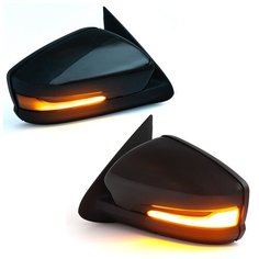 Наружное зеркало заднего вида на LADA Granta тросовый привод , повторителем поворота PLAZMA, цвет Чёрная жемчужина. Salina