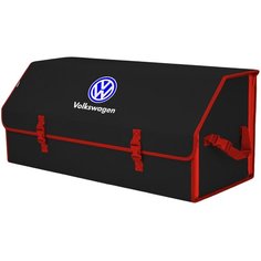 Органайзер-саквояж "Союз" в багажник Volkswagen (Фольксваген), размер XXL. Цвет: черный с красной окантовкой. A&P Групп