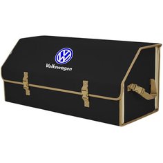 Органайзер-саквояж "Союз" в багажник Volkswagen (Фольксваген), размер XXL. Цвет: черный с бежевой окантовкой. A&P Групп