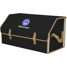 Органайзер-саквояж "Союз" в багажник Volkswagen (Фольксваген), размер XL Plus. Цвет: черный с бежевой окантовкой. A&P Групп