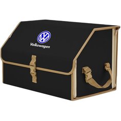 Органайзер-саквояж "Союз" в багажник Volkswagen (Фольксваген), размер L. Цвет: черный с бежевой окантовкой. A&P Групп
