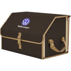 Органайзер-саквояж "Союз" в багажник Volkswagen (Фольксваген), размер L. Цвет: коричневый с бежевой окантовкой. A&P Групп