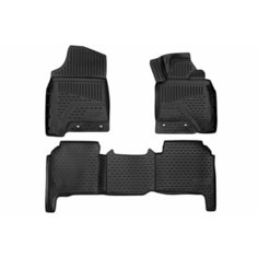 Коврики 3D в салон подходят для TOYOTA Land Cruiser 200 рест. 2012-, П. Р, 3шт. (черный, полиуретан) / Тойота Ленд крузер Element