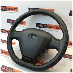 Руль в стиле Приора 2 для ВАЗ 2110-2112 (евро) Лада Калина / Гранта / Приора (черный лак)