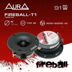 Динамики AurA FIREBALL-T1 / 10 см 4 Ом 91 Вт титан 2 шт пищалки твитеры
