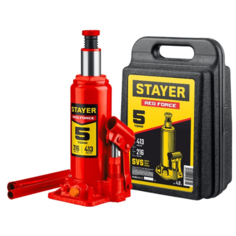 Домкрат бутылочный гидравлический STAYER 43160-5-K_z01 красный 5 т