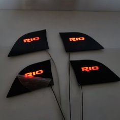 Светодиодная подсветка салона автомобиля IGZEL для Kia Rio 3, Led накладка дверных ручек светящаяся вставка, тюнинг
