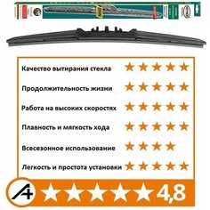 Комплект щетки стеклоочистителя HYBRID 2 шт 60 см + 45 см ( 600 мм + 450 мм ) + адаптер B1 2 шт Heyner