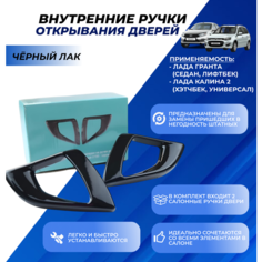 Внутренние ручки Гранта / крючки черный лак внутренние комплект 2шт. Нет бренда