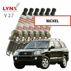 Свечи зажигания Hyundai Santa Fe (1) / Хендай Санта Фе 2000 2001 2002 2003 2004 2005 2006 V2.7 G6BA / никель, 6шт LYNXauto