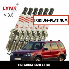 Свечи зажигания иридий+платина Ford Maverick (2) / Форд Маверик 2000 2001 2002 2003 2004 2005 2006 2007 V3.0 Mazda AJ / 6шт LYNXauto