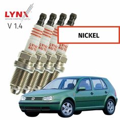 Свечи зажигания Volkswagen Golf (4) / Фольксваген Гольф 1997 1998 1999 2000 2001 2002 2003 2004 V1.4 AHW, AKQ, APE, AXP, BCA / никель, 4шт LYNXauto