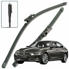 Дворники BMW 3-Series (6) F30 / БМВ 3 серии Ф30 седан 2011 / 2012 / 2013 / 2014 / 2015 Щетки стеклоочистителя бескаркасные автомобильные LYNXauto 600мм-480мм к-т 2шт.