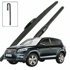 Дворники Toyota RAV4 (3) XA30 / Тойота РАВ4 ХА30 5 дв. 2-й рест. 2010 / 2011 / 2012 / 2013 Щетки стеклоочистителя гибридные ОЕМ для автомобиля LYNXauto 600мм-400мм к-т 2шт.