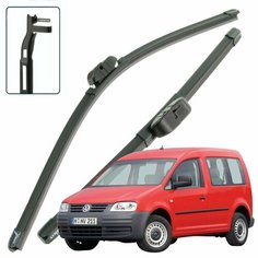 Дворники VW Volkswagen Caddy (3) 2K / Фольксваген Кэди 2К минивэн 2003 2004 2005 2006 2007 2008 2009 2010 Щетки стеклоочистителя бескаркасные автомобильные LYNXauto 600мм-450мм к-т 2шт.