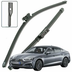 Дворники AUDI A5 (2) F5 / ауди А5 Ф5 лифтбек 2016 / 2017 / 2018 / 2019 / 2020 Щетки стеклоочистителя бескаркасные автомобильные LYNXauto, 600мм-500мм, к-т 2шт.
