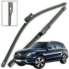 Дворники Mercedes-Benz GLE-Class (1) W166 / Мерседес ГЛЕ-класс 2015 / 2016 / 2017 / 2018 / Щетки стеклоочистителя бескаркасные автомобильные LYNXauto 650мм-600мм к-т 2шт.