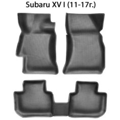 Автомобильные коврики ЭВА с Бортами для Subaru XV I (11-17г.). ЕВА соты от SUPERVIP для Субару XV 1 (11-17г.). Серый цвет.