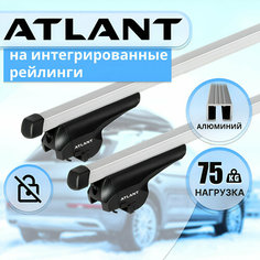 Багажник на крышу для Changan CS55 5-дв внедорожник, 2017-н. в, на интегрированные рейлинги Атлант | дуги алюминиевые прямоугольные 110 см. Atlant