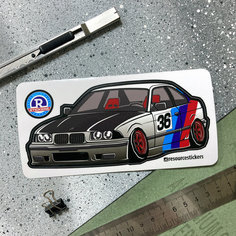 Виниловая наклейка машинка BMW E36 sport 14.5х7 Resource Stickers