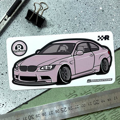 Виниловая наклейка машинка BMW E92 серая, 15х7 Resource Stickers