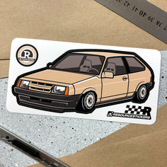 Наклейка машинка Жигули 2108 (бежевый) Resource Stickers