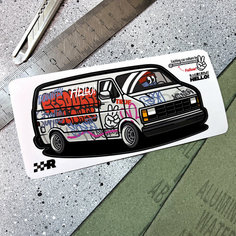Виниловая наклейка машинка Dodge Van graffiti JDM 13х6.5см / Resource Stickers
