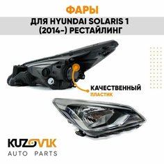 Фары комплект под корректор Hyundai Solaris 1 (2014-) рестайлинг КУЗОВИК