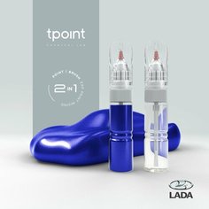 Набор - штрих-корректоров для Лада (ВАЗ, LADA) LARGUS "лазурно-синий (LASUR BLUE PEARL)", код цвета: 498, штрих-корректор от сколов и царапин, 20мл+20мл Touch Point