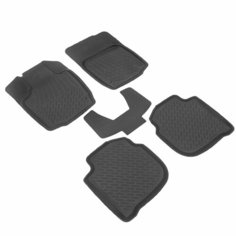 Коврики салона для Volkswagen Polo (20-), резина, с перемычкой, 5 шт. Нет бренда