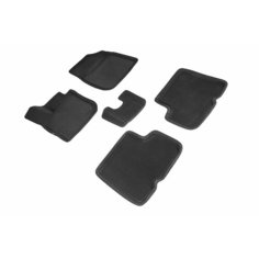 Автомобильные коврики EVA 3D Renault Logan II 2020-н. в. черные, с рисунком соты Seintex 97562