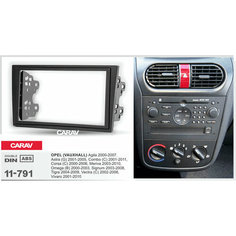 Переходная рамка 2-DIN для а/м OPEL Agila 2000-07, Astra G 2001-05, Combo C 2001-11, Corsa C 2000-06, Meriva 2003-10, Omega B 2000-03, Signum 2003-08, Tigra 2004-09, Vectra C 2002-08, Vivaro 2001-10 черный CARAV 11-791