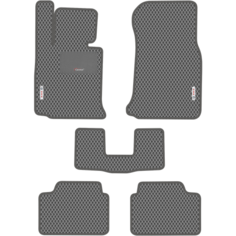 Автомобильные коврики EVA для BMW 1 II F20\21 (2011-н/в), с каучуковым подпятником и 2 эмблемами BMW, серые с серым кантом, ячейка - ромб Carstar